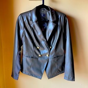 Giuliana faux leather lined blazer. Olive color.